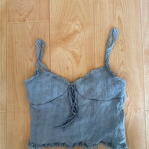 Edikted Lace Trimmed Blue Camisole